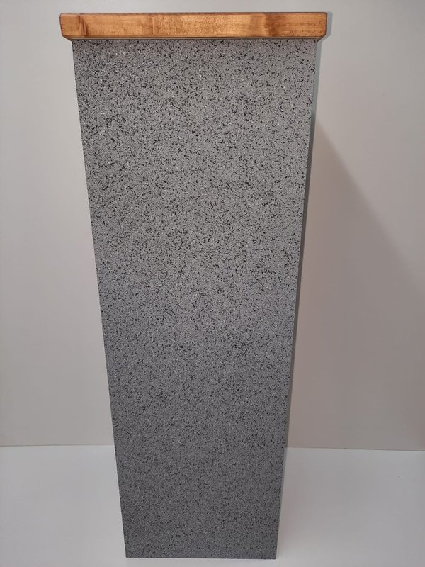 Dekosäule Grau Granit mit Holzoptik Dekosäule, Podest, Säule, Blumenständer