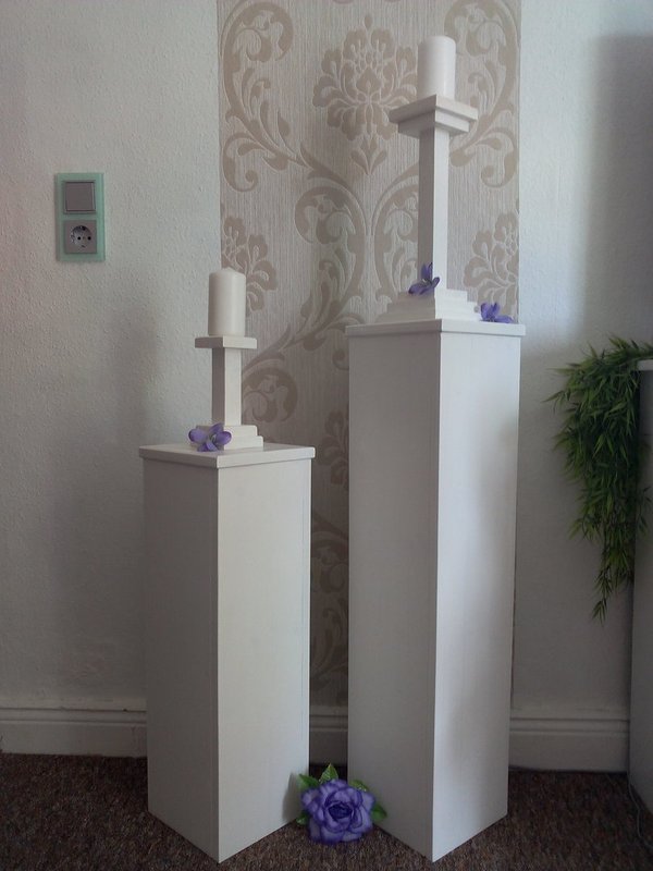 Dekosäulen  Set 20cm Tiefe, Deko Säulen weiß, Podest